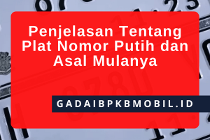 Penjelasan Tentang Plat Nomor Putih dan Asal Mulanya
